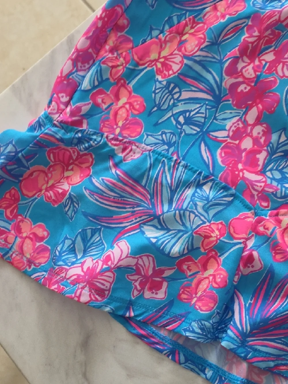 Lilly Pulitzer Aqua Floral Ruffle Skort - Picture 6 of 9